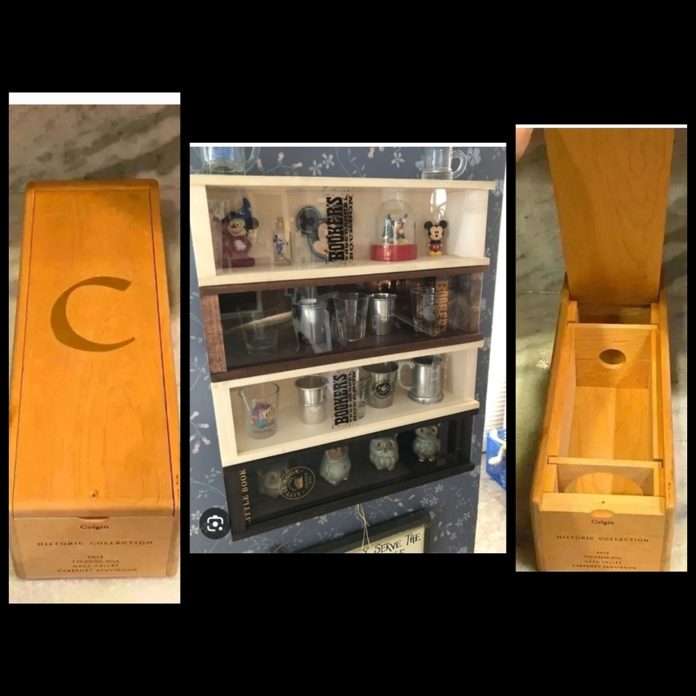 Decor Wooden Wine Box with C Logo